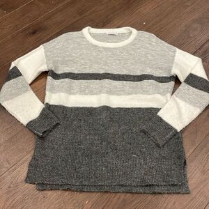 Staccato Long Sweater Gray / White Size Small